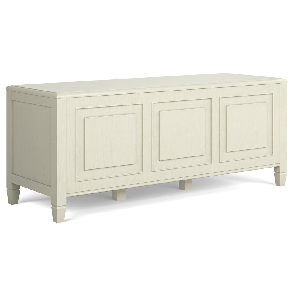 English Elm Connaught Antique White Storage Bench Trunk - Classic British Colonial Design With Ample Storage Space B136P158535