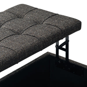 English Elm Harrison Storage Ottoman Coffee Table - Versatile Ebony Design With Hidden Storage & Seating Options B136P159145