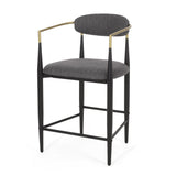 Christopher Knight Home® - Noble House - Elmore Modern Fabric Upholstered Iron 25 Inch Counter Stools (Set Of 2)