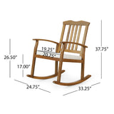 Christopher Knight Home® - Noble House - Petes Outdoor Acacia Wood Rocking Chair With Cushion