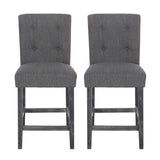 Christopher Knight Home® - Noble House - Rossburg Contemporary Button Tufted Fabric Counter Stools (Set of 2)