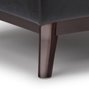 English Elm Owen - Mid-Century Style Coffee Table Ottoman With Storage & Serving Trays In Distressed Black Vegan Leather B136P160673-GIGA