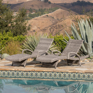 English Elm Christopher Knight Home® - Crete Wicker Chaise Lounge Set - Weather-Resistant Outdoor Chairs For Modern Patios & Pool Areas 58997.00ARMMP2