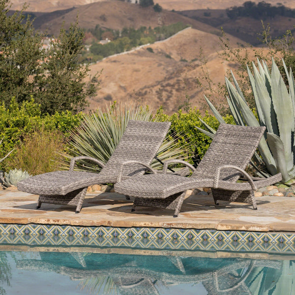 English Elm Christopher Knight Home® - Crete Wicker Chaise Lounge Set - Weather-Resistant Outdoor Chairs For Modern Patios & Pool Areas 58997.00ARMMP2
