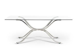 VIG Furniture Modrest Adderley Modern Stainless Steel w/ Glass Top Dining Table VGVCT1101-20