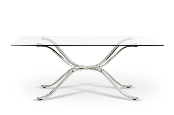 VIG Furniture Modrest Adderley Modern Stainless Steel w/ Glass Top Dining Table VGVCT1101-20