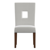 Homelegance By Top-Line Dalton White Faux Leather Keyhole Dining Chairs (Set of 2) White Rubberwood