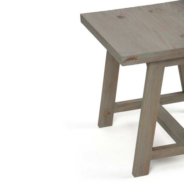 English Elm Sawhorse End Table - Handcrafted Distressed Grey Accent Table For Rustic-Industrial Interiors B136P158216-GIGA
