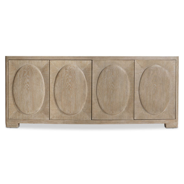 Bernhardt Bernhardt Aventura Bowfront 4-Door Buffet In Marcona Oak Veneer With Soft-Close Doors & Storage 318134