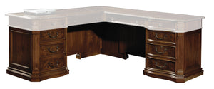 Hekman Furniture 7-9167p Stylish Pedestals & Modesty Panel Ob By  For Elegant Office Spaces Old World Walnut Burl Pedestals & Modesty Panel 79167p