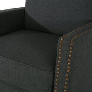 English Elm Christopher Knight Home® - 27.5" Wide Manual Standard Recliner with Plush Upholstery, Nailhead Trim & Contemporary Pushback Comfort Dark Gray 62808.00DGRY