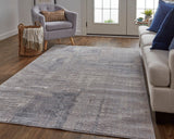 Feizy Rugs Lennon Polyester/Polypropylene Machine Made Casual Rug Taupe/Tan/Blue 8' x 10'