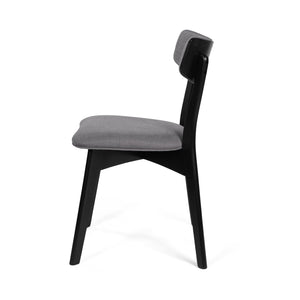 English Elm Christopher Knight Home® - DINING Mid-Century Upholstered Dining Chairs Set of 2 with Rubberwood Splayed Legs and Curved Silhouette DARK GREY 61760.00OAKBLK