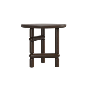 A.R.T. Furniture Verge Round End Table - Handcrafted Walnut Accent with Sculptural Design for Modern Living Spaces 337304-1960