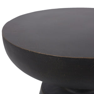 English Elm Outdoor Lightweight Concrete Pedestal Side Table with Warm Copper Sculptural Finish 73454.00