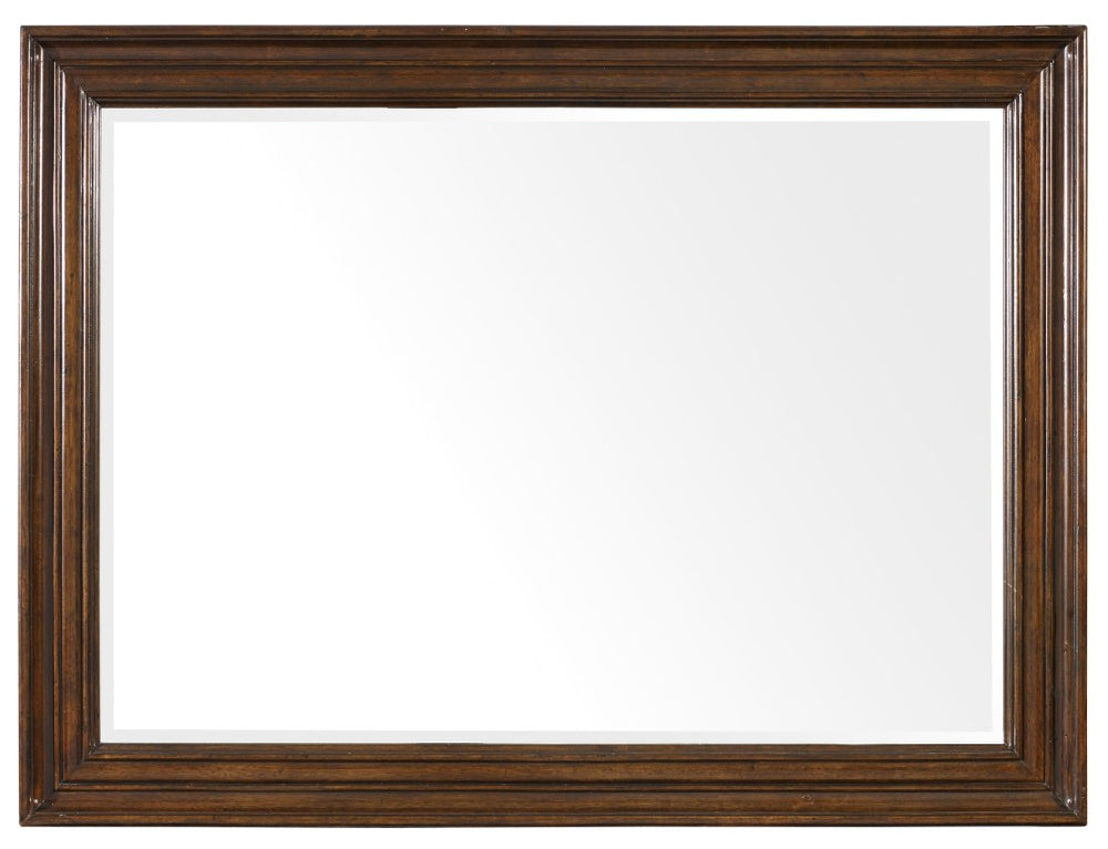 Hooker Furniture Leesburg Mahogany Landscape Mirror With Beveled Glass, Light Distress, Traditional Charm, 46.5" 5381-90008