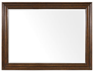 Hooker Furniture Leesburg Mahogany Landscape Mirror With Beveled Glass, Light Distress, Traditional Charm, 46.5" 5381-90008