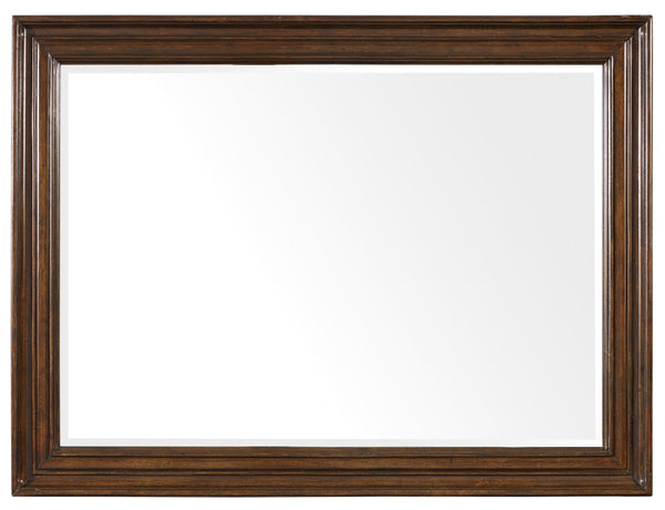 Hooker Furniture Leesburg Mahogany Landscape Mirror With Beveled Glass, Light Distress, Traditional Charm, 46.5" 5381-90008