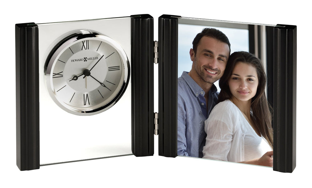 Hekman Furniture 645803 Donovan Portrait Table Clock - Elegant Black Satinwood Frame With Quartz Movement For Home Decor  Donovan Tabletop Clock 645803