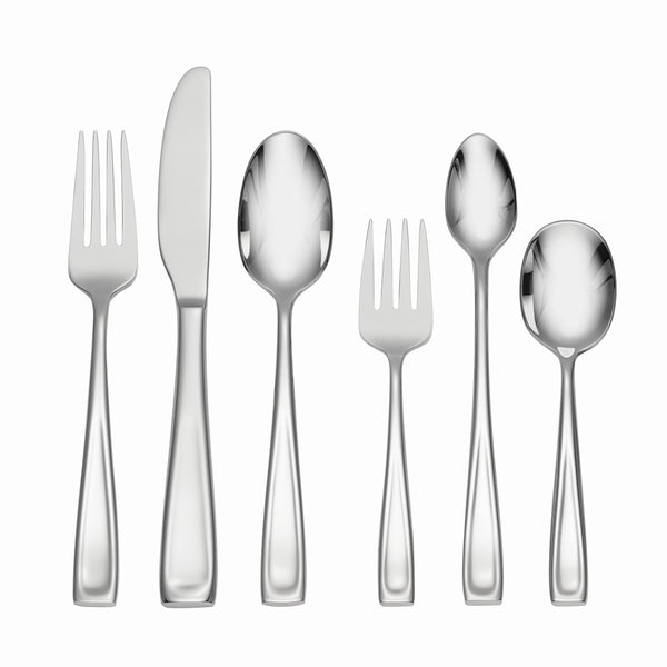 Lenox Oneida Moda 6 Piece Fine Flatware Progress Set Metallic, STAINLESS METAL T711006AL20