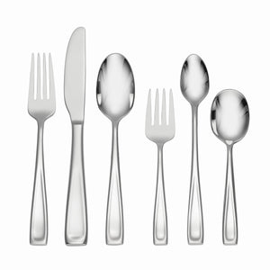 Lenox Oneida Moda 6 Piece Fine Flatware Progress Set Metallic, STAINLESS METAL T711006AL20