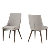 Homelegance By Top-Line Arnet Mid-Century Barrel Back Linen Dining Chairs (Set of 2) Grey Rubberwood