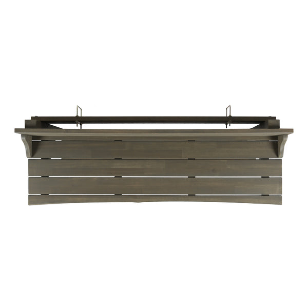 English Elm Outdoor Acacia Wood Railing Mount Bar Table Gray Finish for Compact Balcony Spaces 62603.00GRY
