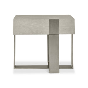 Bernhardt Bernhardt Rustic Modern Tempo Nightstand With Larza Oak, Sandblasted Aluminum Base & Usb Charging 346219R