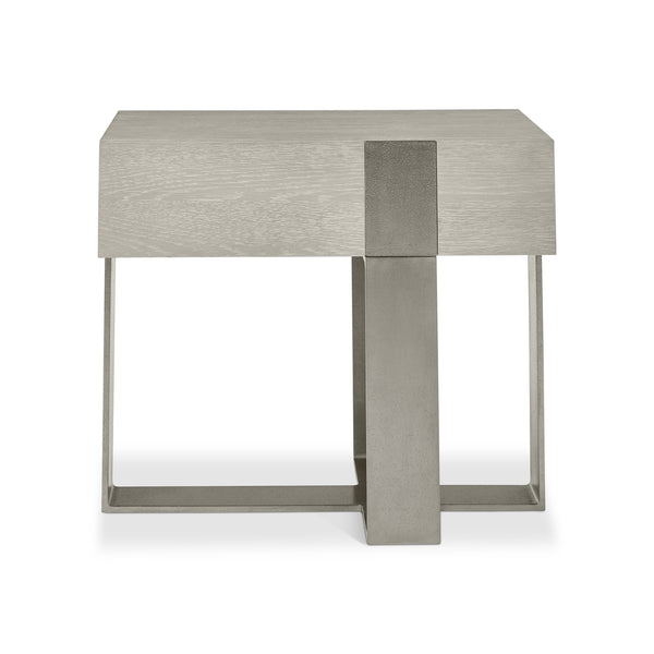 Bernhardt Bernhardt Rustic Modern Tempo Nightstand With Larza Oak, Sandblasted Aluminum Base & Usb Charging 346219R
