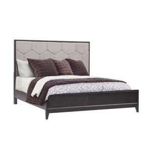 Quincy California King Upholstered Bed Black with Molasses Finish P375-BR-K5 Pulaski Furniture