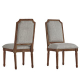 Homelegance By Top-Line Mayer Arched Linen and Wood Dining Chairs (Set of 2) Grey Rubberwood