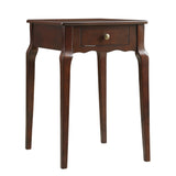 Homelegance By Top-Line Jessip 1-Drawer Wood Side Table Espresso Wood