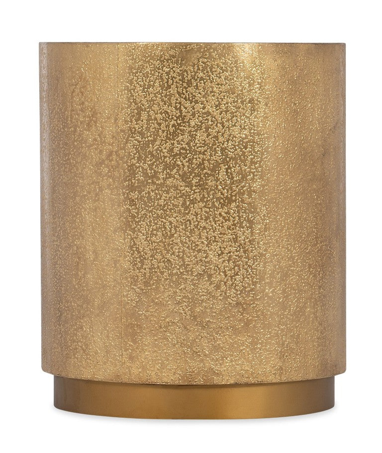Hooker Furniture Melange Audra Round Accent Table With Mango Wood Top & Textured Brass-Foil Finish, Iron Base 628-50015-15
