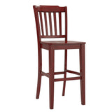 Homelegance By Top-Line Juliette Slat Back Bar Height Chairs (Set of 2) Red Rubberwood