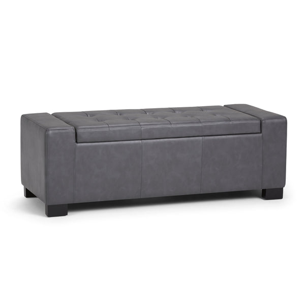 English Elm Laredo Large Storage Ottoman In Stone Grey - Stylish Multifunctional Seating With Hidden Storage B136P159045