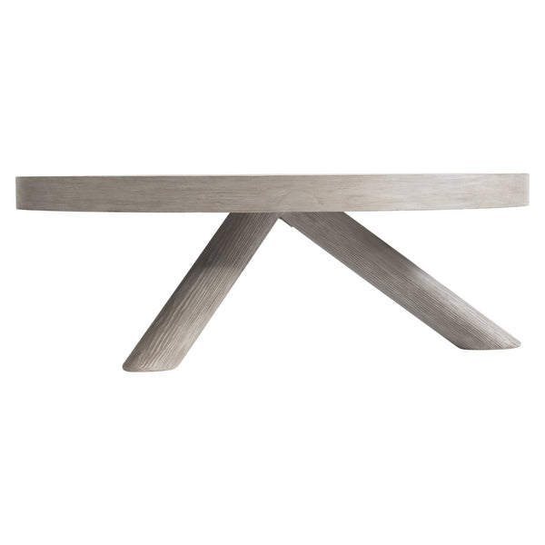 Bernhardt Bernhardt Harmon Cocktail Table In Textured Gris Finish — 48" Round Pine Veneer Top, Three-Leg Stability 555015
