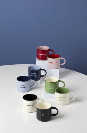 Lenox Kate Spade Wide Awake & Sound Asleep Mugs, Set of 2 Blue, NO COLOR STONEWARE 897463