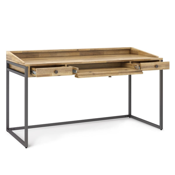 English Elm Ralston Desk - Handcrafted Distressed Golden Wheat With Solid Acacia Top And Versatile Storage Solutions B136P159562-GIGA