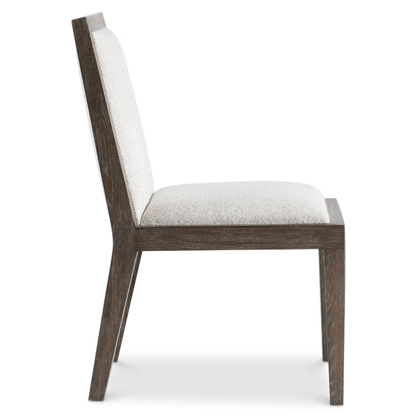 Bernhardt Bernhardt Outline Side Chair With Wire‑Brushed Oak Frame, Cassel Finish, Upholstered Panels, Durable Performance Fabric 360545