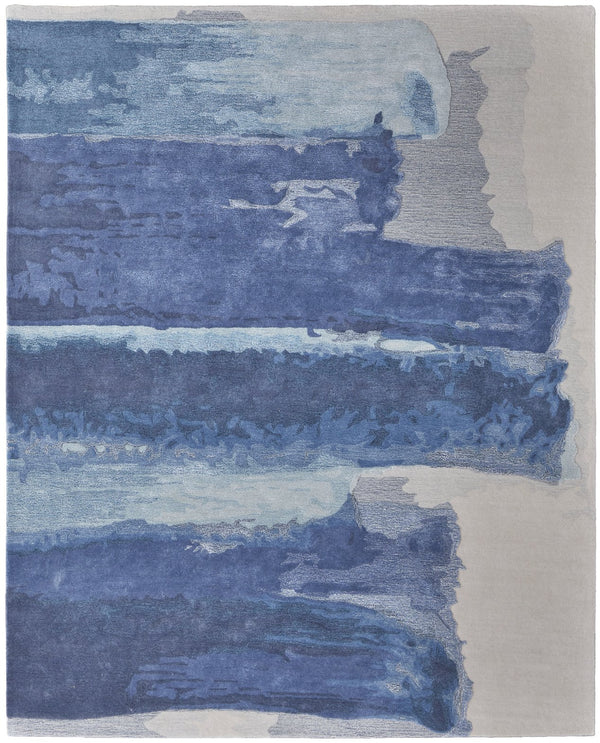Feizy Rugs Any8921f Anya Modern Watercolor-inspired Hand-tufted Wool And Viscose Rug For Contemporary Spaces Blue,Ivory Wool,Viscose Any8921fbluivye10