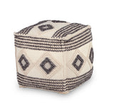 English Elm Steve Silver - Dalia - Square Handwoven Woolen Pouf - Beige