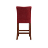 Homelegance By Top-Line Harmonn Classic Upholstered High Back Counter Height Chairs (Set of 2) Red Rubberwood