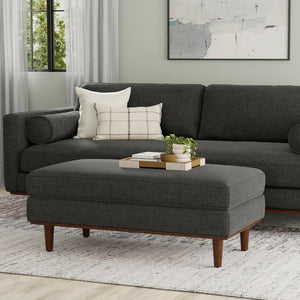 English Elm Morrison Large Rectangular Ottoman In Eco-Friendly Charcoal Grey - Versatile Comfort & Style! B136P159247