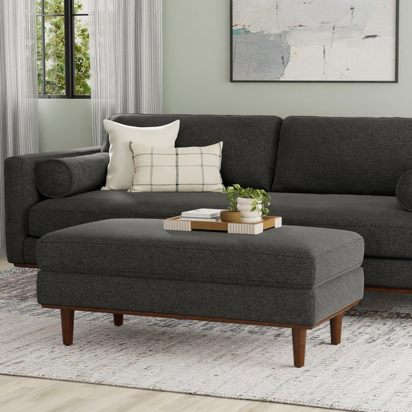 English Elm Morrison Large Rectangular Ottoman In Eco-Friendly Charcoal Grey - Versatile Comfort & Style! B136P159247