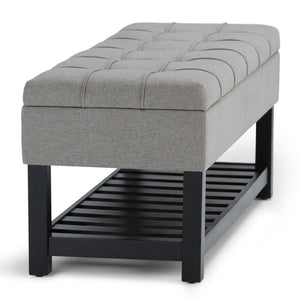 English Elm Saxon Storage Ottoman Bench In Dove Grey - Versatile, Stylish Seating With Hidden Storage Solution B136P159132-GIGA