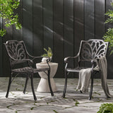 Christopher Knight Home® - Noble House - Alfresco Outdoor Bronze Cast Aluminum Dining Chairs (Set Of 2)