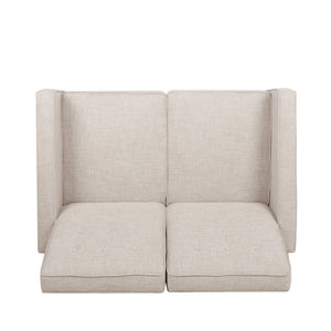 English Elm Christopher Knight Home® - DOUBLE Recliner Fabric Sofa with Plush Cushions and Space-Saving Design for Living Rooms, 49"L Wheat 72478.00FWHEAT