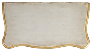 Hooker Furniture French Two Drawer Chest — Light Gray Distressed Vintage French Nightstand With Gold Leaf Accents, 30" Wide 500-50-887