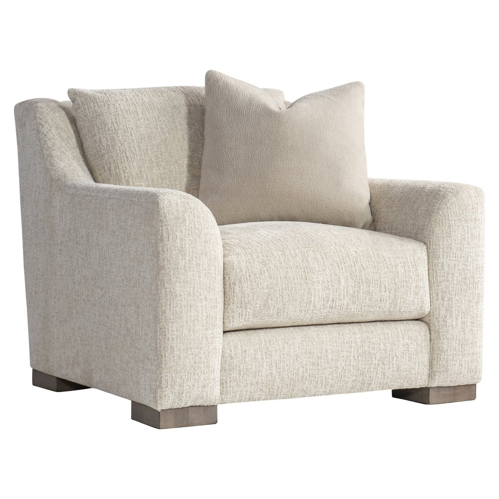 Bernhardt Bernhardt Gabi Fabric Chair — Sculptural Curved Lounge With Oversized Arms, Deep Seat & Wood Feet - Made to Order P7082A