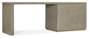 Hooker Furniture Linville 84" Desk With Lateral File In Smoked Mink Oak Veneer — Floating Back, Locking Pendaflex System Medium Wood 6150-10917-85